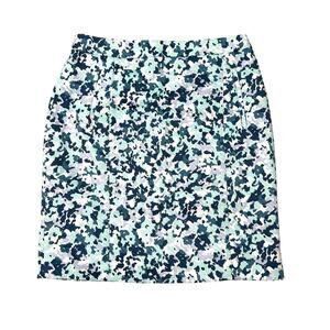 Kumikyoku Floral Print Pencil Skirt Blue 6 Cottage Classic Japanese